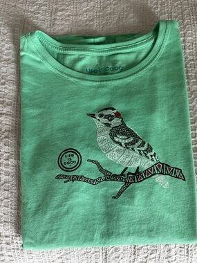 Life Is Good Crusher Short Sleeve T Shirt XL - Green- Woodpecker